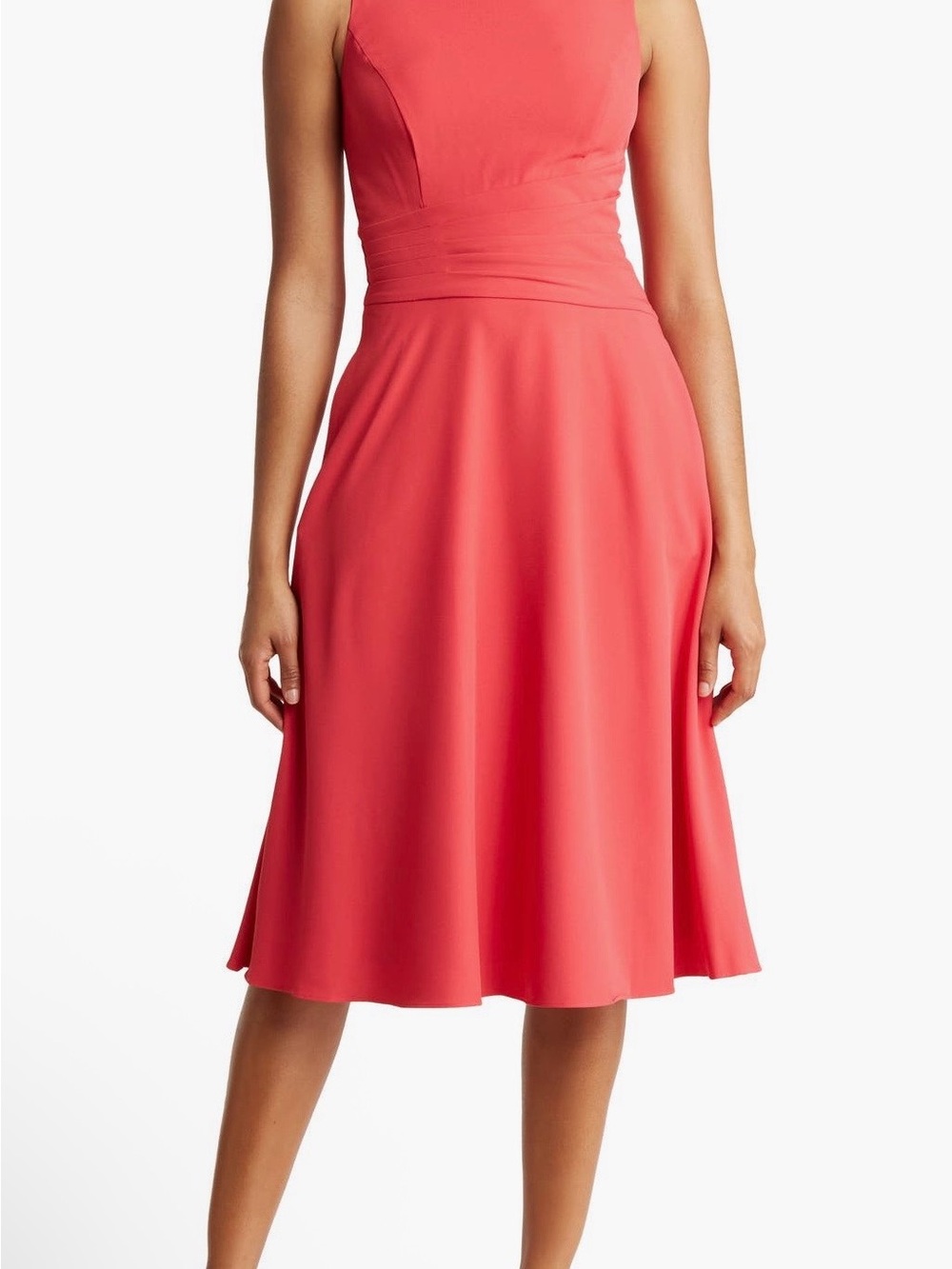 Eliza J Coral Pink Sleeveless Midi Dress